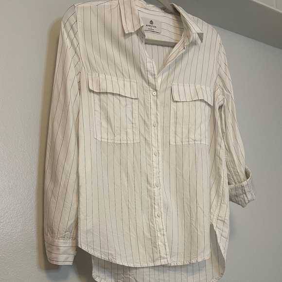 Aritzia Babaton White Striped Button-Up Shirt - Picture 7 of 7